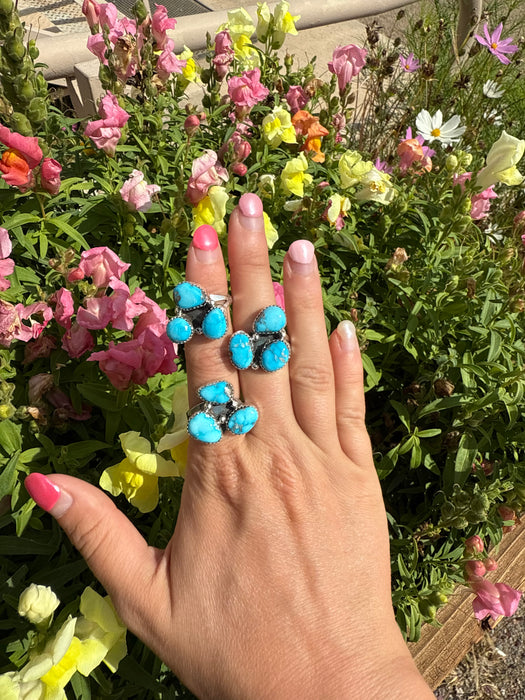 The Bluebird: Three Stone Cluster Ring