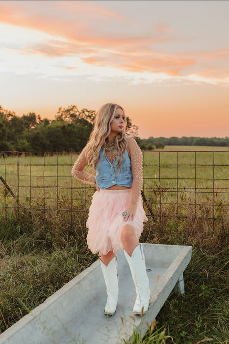 Rosé Tulle Skirt