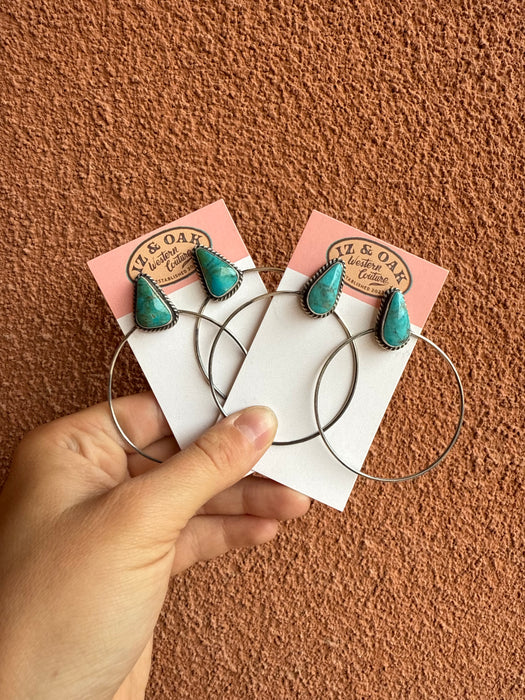 The Casey: Turquoise Hoop Earrings
