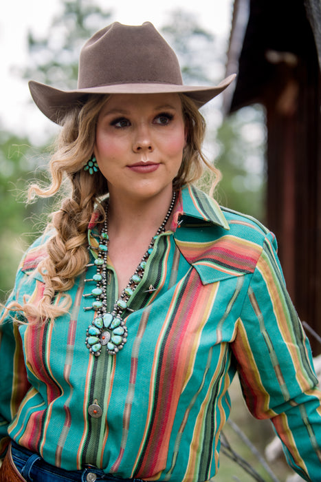 Turquoise Pueblo Button Down