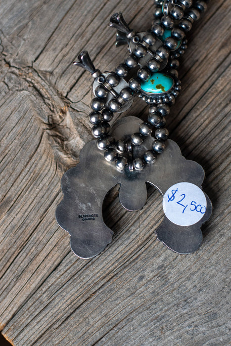 The Lupine: Sonoran Gold Turquoise Squash Blossom Necklace