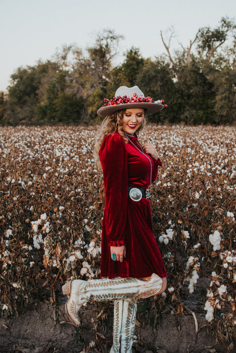 Merlot Velvet Dress