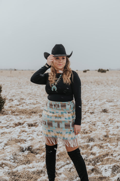 Alpine Fringe Wool Skirt