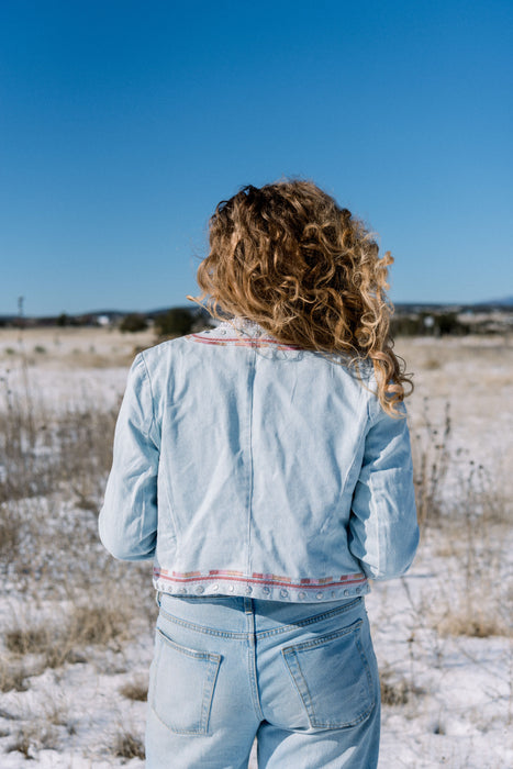 The California Dreamin': Embroidered Denim Jacket