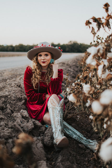 Merlot Velvet Dress