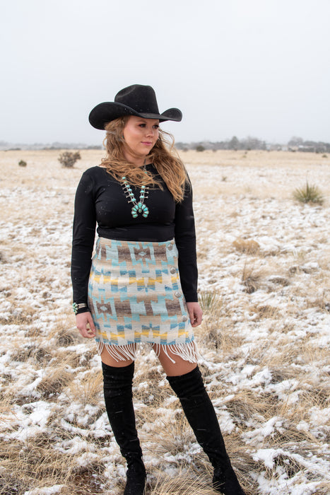 Alpine Fringe Wool Skirt