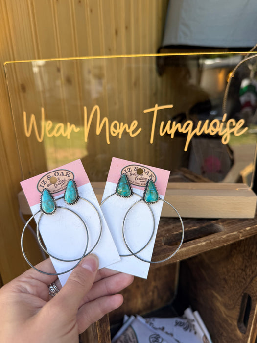 The Casey: Turquoise Hoop Earrings