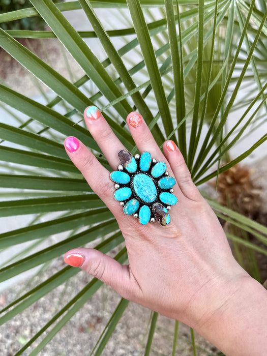 Silver Tequila Cluster Ring