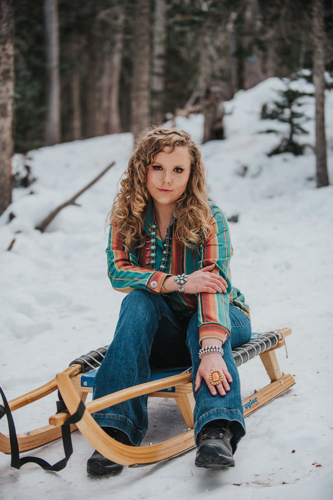 Turquoise Pueblo Button Down