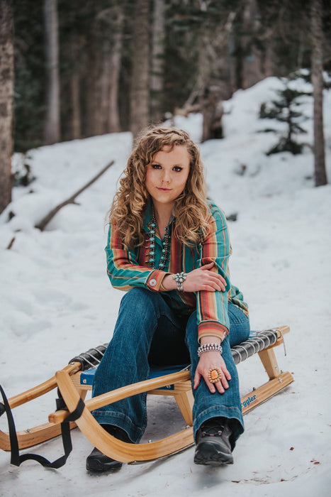 Turquoise Pueblo Button Down