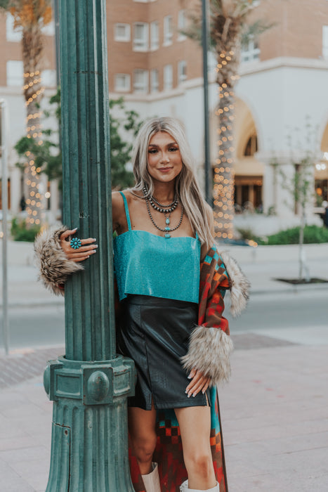 The Showgirl Top: Aqua