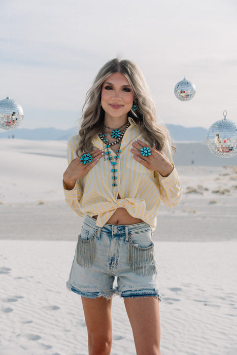 American Honey Striped Button Down