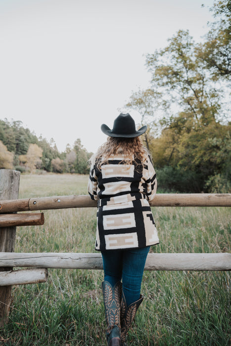 The Estes: Tasha Polizzi Plains Jacket in Black and Cream