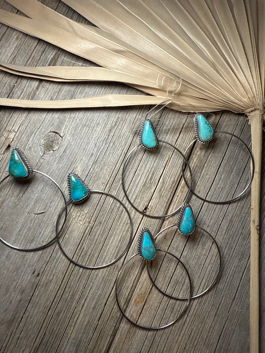 The Casey: Turquoise Hoop Earrings