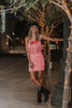 Fun, flirty barbie pink fringe two piece set. Matching fringe top and mini skirt. NFR outfits. 