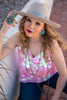 This flattering tank has rows of pink iridescent disc sequins to ensure that every eye will be on you. It has adjustable straps and is the perfect night out top. shop sequin tops, boutique near me