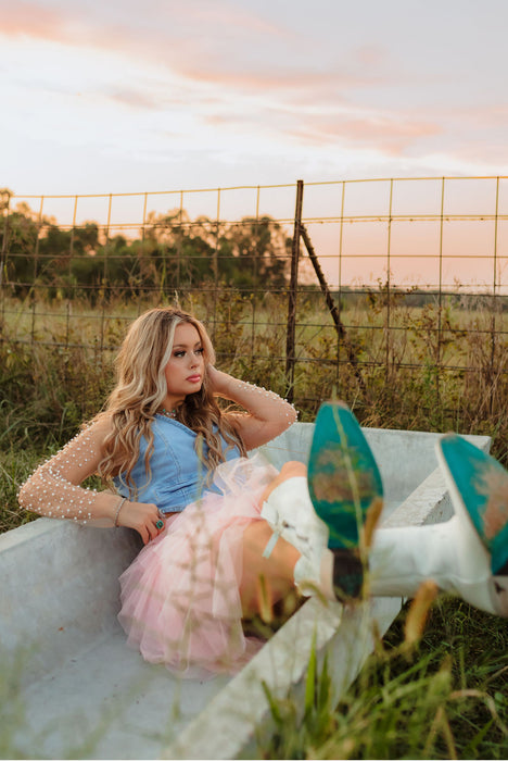 Rosé Tulle Skirt