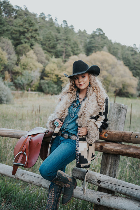 The Estes: Tasha Polizzi Plains Jacket in Black and Cream
