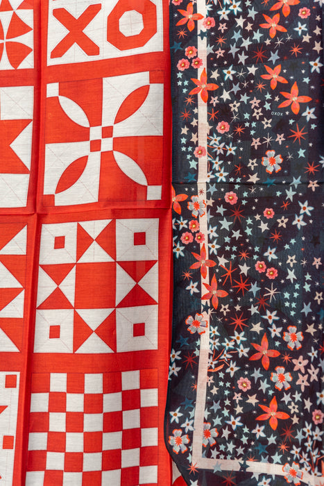 Red and White Quilt Block Shortie Wildrag