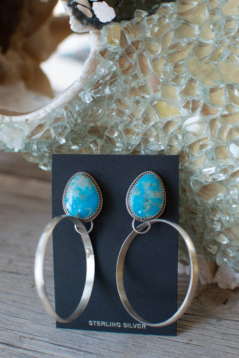 Mountain Blue Bird Turquoise Hoops