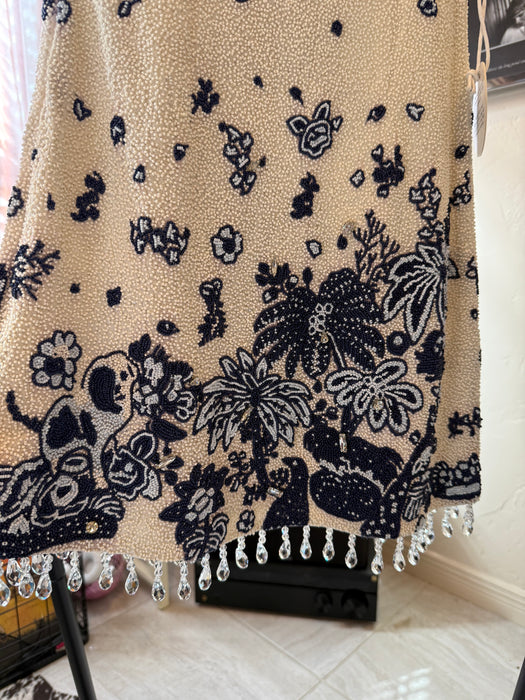 Staud Beaded Dress Blue Toile
