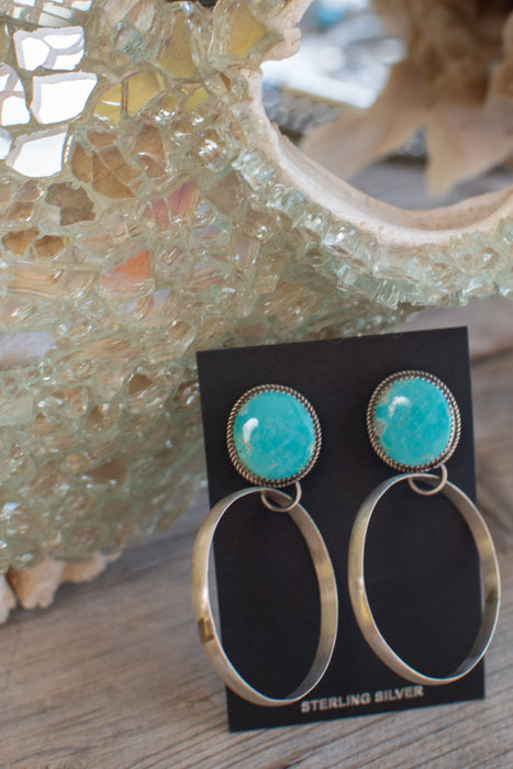 Mountain Blue Bird Turquoise Hoops