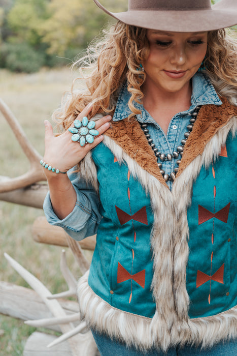 The Aspen: Tasha Polizzi Chateau Vest Teal