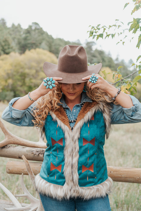The Aspen: Tasha Polizzi Chateau Vest Teal