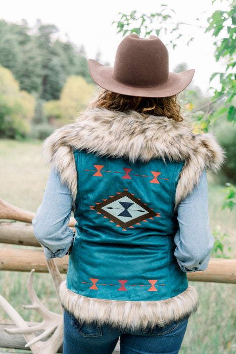 The Aspen: Tasha Polizzi Chateau Vest Teal