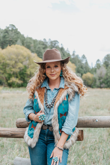 The Aspen: Tasha Polizzi Chateau Vest Teal