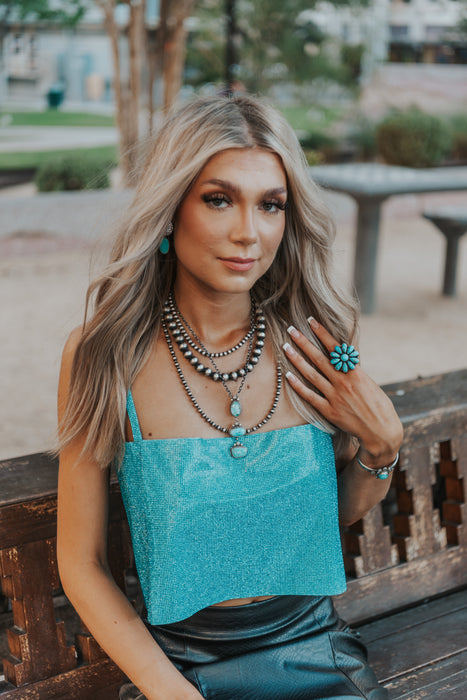 The Showgirl Top: Aqua
