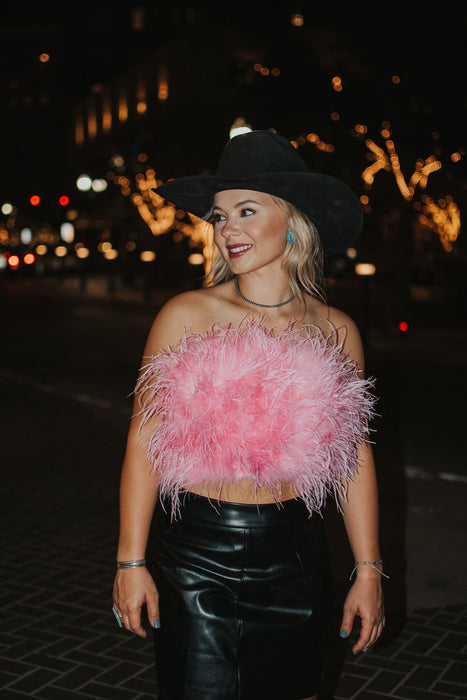 Pretty in Pink Feather Top