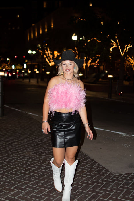 Pretty in Pink Feather Top