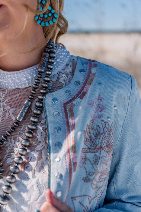 The California Dreamin': Embroidered Denim Jacket