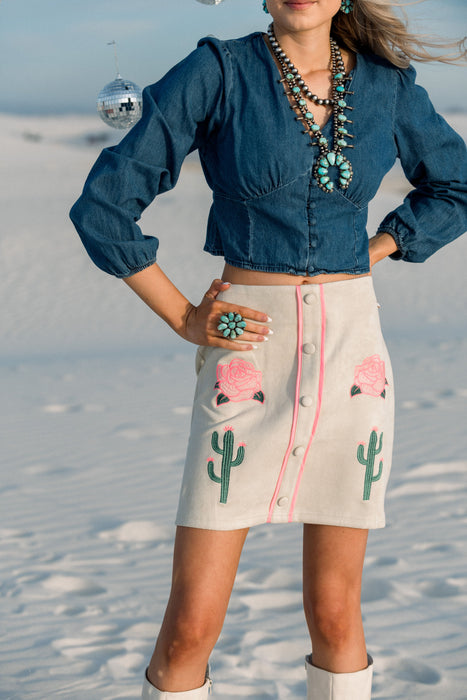 Desert Drifter Suede Skirt