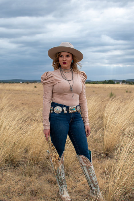 The Sandstone Suede Bodysuit