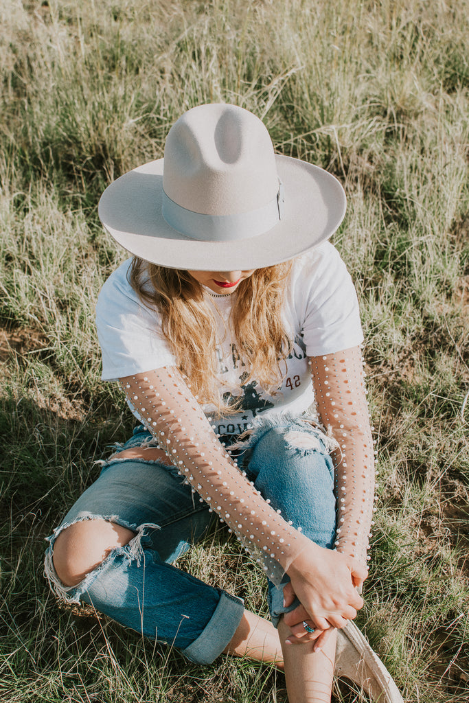 Rhinestone Cowgirl Sheer Top