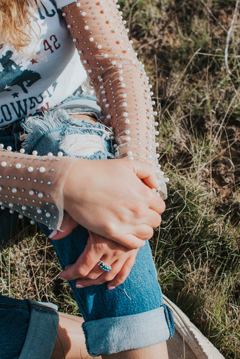 Rhinestone Cowgirl Sheer Top