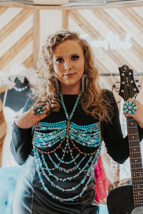 The Baroque: Turquosie Beaded Top