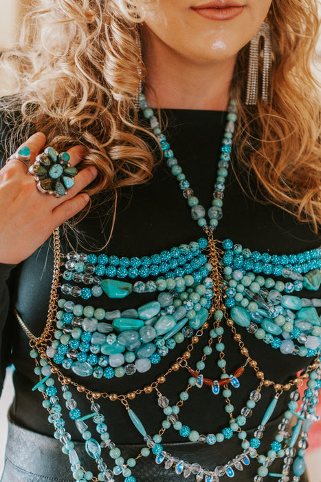 The Baroque: Turquosie Beaded Top