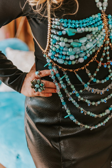 The Baroque: Turquosie Beaded Top