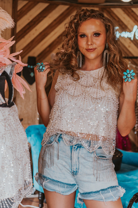 Cabaret Beaded Embellished Top