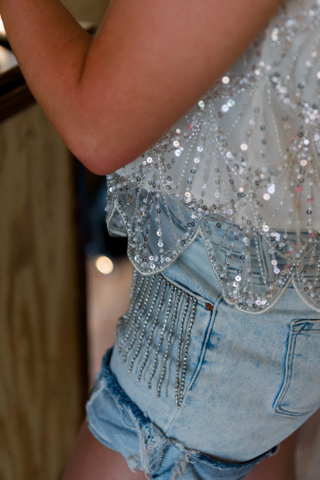 Cabaret Beaded Embellished Top