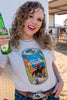 Drink up cowboy! If summer nights spent with cold drinks by the roping arena were a graphic tee, it would definitely be this one.
