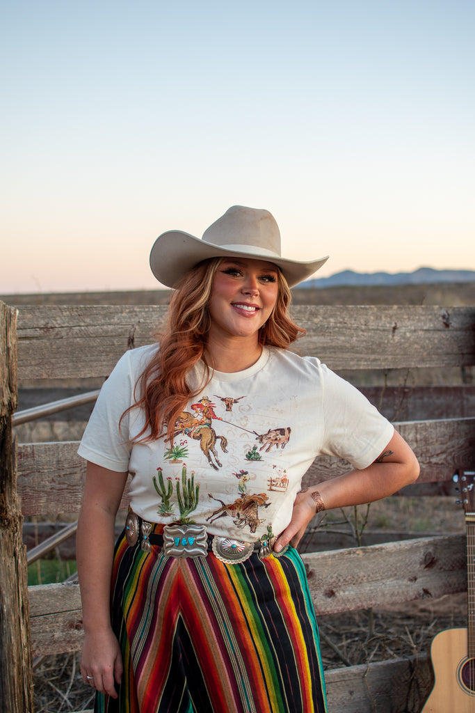 Grandpa's Wallpaper Tee Western graphic tee hand drawn art by XOXO The Art Company